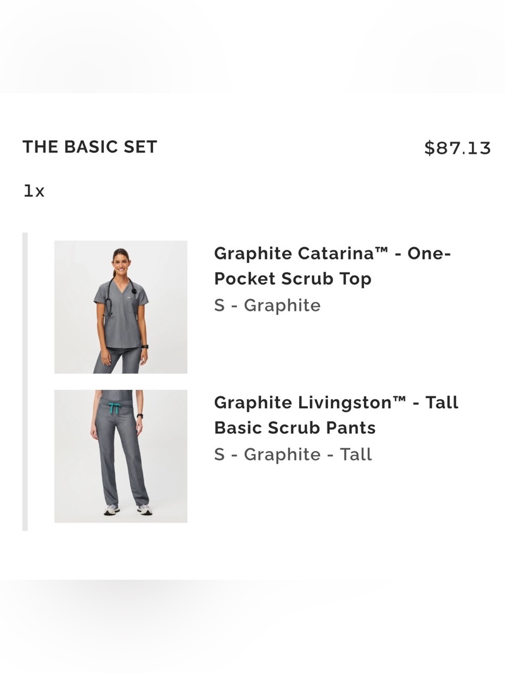 Figs Scrubs - The Basic Set in Graphite